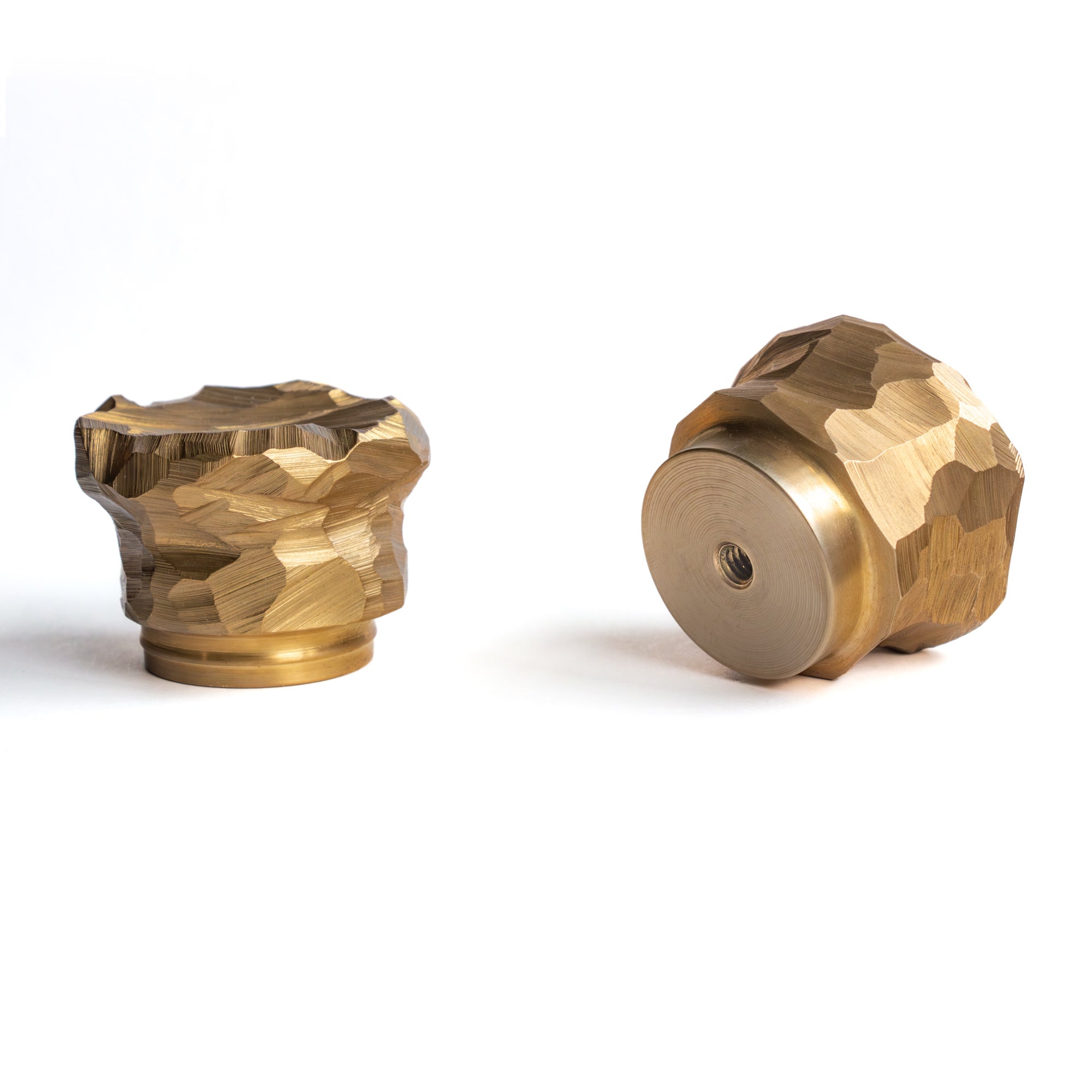 Textured brass knobs